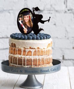Congrats Grad 2023 Cake Toppers - Black Acrylic With Photo Frame Cake Topper - Class OF 2023 College Graduate Party Supplies - Chic Insert Silhouette A Girl Cheers To Graduate Decorations 10 71mg14EXKbL