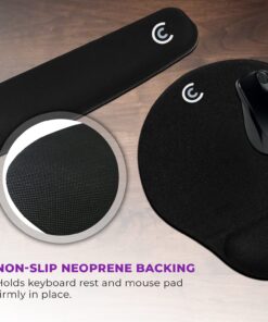 Premium Wrist Rests for Keyboard and Mouse Pad Set - Memory Foam Cushion, Black - Ergonomic Wrists Hand Arm Rest Support for Laptop Computer Desk and Gaming - Carpal Tunnel Syndrome Relief Premium 36 71mgk7jVHXL