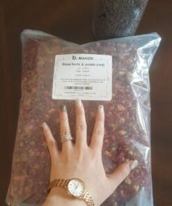 Dried Rose Petals and Rose Buds - Red - 1 Pound Edible Flowers - Use in Tea, Baking, Making Rose Water, Crafting, Wedding Confetti - Included Sample Bottle of Rose Absolute Essential Oil - by bMAKER 41 71mh1f890wL
