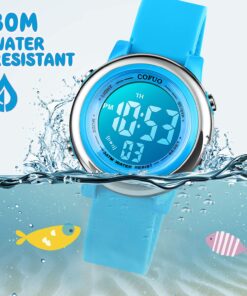 cofuo Kids Digital Sport Waterproof Watch for Girls Boys, Kid Sports Outdoor LED Electrical Watches with Luminous Alarm Stopwatch Child Wristwatch Blue 11 71miKMUfuXS