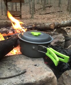 MalloMe Camping Cookware Mess Kit for Backpacking Gear – Camping Cooking Set - Camping Pots and Pans Set - Backpacking Stove/Portable Stove Compatible - Camp Kitchen Equipment Accessories Pot 1 Liter Pot 46 71miPmsWG9L