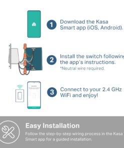 Kasa Smart Light Switch HS200P3, Single Pole, Needs Neutral Wire, 2.4GHz Wi-Fi Light Switch Works with Alexa and Google Home, UL Certified, No Hub Required, 3 Count -Pack of 1 , White 3-Pack 30 71miaWcb0vL