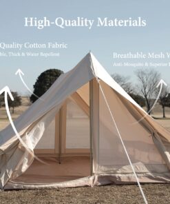 S'more Canvas Glamping Tent, 4 Season Family Camping Tent for 3/4/6 Person, Waterproof, Windproof, and Weather Resistant Tent for Family Glamping, Car Camping, Outdoor Party Cabin Tent(6.9ft x 8.5ft x 4.9ft) 31 71mjSpfqCRL