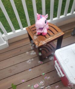 Amazon Basics Kids Outdoor Automatic Unicorn Bubble Blowing Machine With Solution, Gift for Age 3Y+, Pink 24 71mji Nbw8L