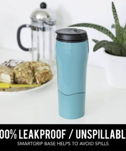 Mighty Mug Plastic Travel Mug, No Spill Double Wall Tumbler, Cold/Hot, Cup-Holder Friendly, Dishwasher Safe, (Black, 12oz) Black 12 ounces 7 71mjkas1AlL