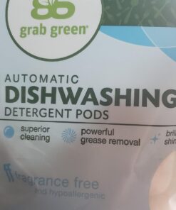 Grab Green Automatic Dishwashing Detergent Pods, 60 Count, Fragrance Free, Plant and Mineral Based, Superior Cleaning, Powerful Grease Removal, Brilliant Shine 60 Count (Pack of 1) 29 71mkdDylzeL