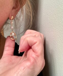 Baroque Pearl Drop 14K Gold Statement Dangle Earrings for Women Modern Irregular Pearl 30 71mm6ri86rL