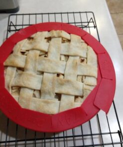 Talisman Designs Baking Pie Crust Shield Protector Cover for Edges of Pie - 8-inch to 11.5-inch Adjustable Silicone Baking Accessory for Making the Perfect Pie | Set of 1 Red Pie Shield - Set of 1 49 71mmczHK9HL