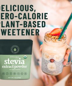 NatriSweet Stevia Powder, 4 oz, Pure Stevia Sweetener with No Additives, No Fillers, Zero Carbs, Zero Calorie, Organic Stevia Powder For Sugar Substitute, 300 Times Sweeter Than Sugar, 800+ Servings 24 71mmlUykrL