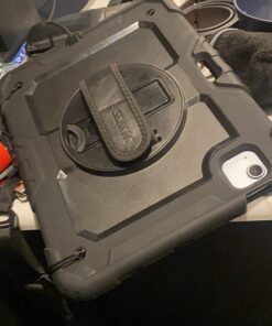 SEYMAC iPad Air 5th/ 4th Generation Case 10.9 Inch, Full-Body Shockproof Protective with Screen Protector, 360° Rotating Stand/Handle/Shoulder Strap/Pencil Holder, Black For iPad Air 5th/4th Generation 37 71mnnVZ7YrL