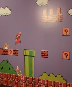RoomMates JL1331M Super Mario Retro Spray and Stick Removable Wall Mural - 10.5 ft. x 6 ft. 27 71mnsv4Q0ZL