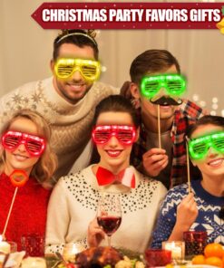 20 Pack LED Glasses New Years Eve Christmas Party Supplies, 6 Colors Light Up Glasses Shutter Shades Glow Sticks Glasses Led Party Sunglasses Kids/Adults Glow In Dark Party Favors Neon Carnival Party 20 Pack Led Glasses 21 71mo1Y0CDL