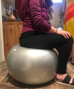 Baby Bump | Birth Ball with Base Legs - Stability/Balance/Stand, Anti-Burst with Pump, Exercise During Pregnancy, Prenatal Fitness, Induces Labor, Soothes Babies - 65 cm - Soft Silver 11 71moC6uVN5L