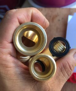 Litorange (2 PACK) Solid Brass Lead-Free Body Backyard 2 Way Y Valve Garden Hose Connector MHT 3/4" Inch Thread Splitter Adapter + 4 Silicone Hose Washers 2 Pack 22 71mp9pc3RdL