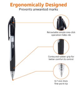 Amazon Basics Retractable Gel Ink Pens - Fine Point Pen, Black, 12-Pack 15 71mpltnQSeL