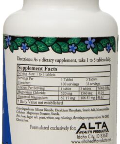 Alta Health Magnesium Chloride Tablets, 100 Count Unflavor 100 Count (Pack of 1) 9 71mq1RFG9TL
