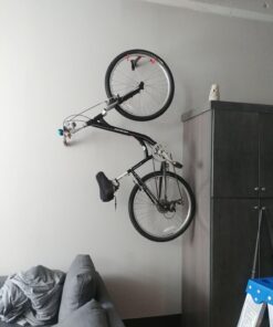 PHUNAYA Bike Hanger Wall Mount Bike Hook Horizontal Foldable Bicycle Holder Garage Bike Storage Bicycle Hoist Heavy Duty Screws (2 pack) Classic 2pack 27 71mqhZH1xL