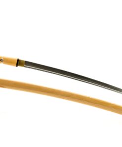 Alternative view of Handmade Sword - Shirasaya Samurai Katana Swords, Battle Ready, Hand Forged, 1095 Carbon Steel, Clay Tempered, Full Tang, Sharp, Wood Color Handle, Scabbard, Certificate