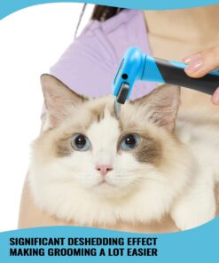 Bonve Pet Grooming Brush, Professional Deshedding Comb Tool for Dogs & Cats, Effectively Reduces Shedding by up to 95% for Short Medium and Long Pet Hair Blue 13 71mqoQIuHQL