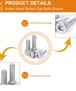 Comdox 500Pcs M3 M4 M5 Stainless Steel Button Head Hex Socket Head Cap Bolts Screws Nuts Assortment Kit (Cheese Head) Cheese Head 10 71mrEV6 YaS