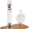 AcuRite 00795A2 Galileo Thermometer with Glass Globe Barometer, Barometer Set, Glass/Wood