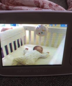 Infant Optics DXR-8 480p Video Baby Monitor, Non-WiFi Hack-Proof FHSS Connection, Interchangeable Lenses, Pan Tilt Zoom, LED Sound Bar, Night Vision, and Two-way Talk, low battery 69 71mryc9hIfL