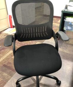 Sweetcrispy Office Computer Desk Chair, Ergonomic Mid-Back Mesh Rolling Work Swivel Task Chairs with Wheels, Comfortable Lumbar Support, Comfy Flip-up Arms for Home, Bedroom, Study, Student, Black 1 Chair 27 71msNbjRYIL