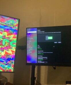 VIVO STAND-V002F Dual LED LCD Monitor Free-Standing Desk Stand for 2 Screens up to 27 Inch Heavy-Duty Fully Adjustable Arms with Max VESA 100x100mm 13" - 27" screens Black 34 71mt6 Wo8WL