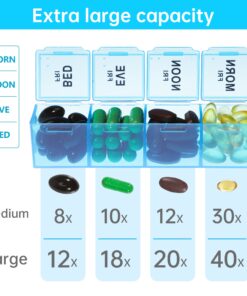VMVN Pill Box 7 Day, Large Pill Cases Organizers,Weekly Pill Container AM/PM Medicine Organizer,Removable 4 Times a Day Pill Holder Medium 11 71mtslHXfjL 1