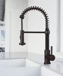 Alternative view of VIGO VG02001MB 19" H Edison Single-Handle with Pull-Down Sprayer Kitchen Faucet in Matte Black