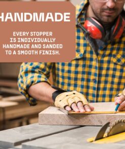 Alternative view of Wooden Door Stoppers - Handmade Acacia Wood Door Wedge - Home Security Door Jammer for Bottom of Door - Works for All Floor Types - 8 Pack