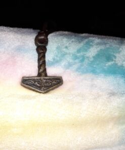 Norse Tradesman Thor's Hammer Necklace - Solid Brass Mjolnir Pendant with Adjustable Genuine Leather Cord 34 71mw9T9ydrL