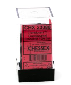 Polyhedral 7-Die Translucent Dice Set - Smoke with Red 9 71mwUhD5MEL