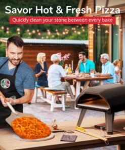 Senwosa 26” Pizza Oven Brush with Stone Scraper - Stainless Steel Bristles, Long Handle, Heat-Resistant - Compatible with Ooni Ovens - Includes Spare Head 37 71mwtwwzgUL