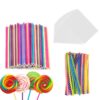 6 Inch Cake Pop Sticks Set Pack of 300, Each of 100 Pieces Parcel Bags, Colorful Treat Sticks, Colorful Metallic Wire for Lollipops Candies Chocolates and Cookies 19 71mxfdfNsQL