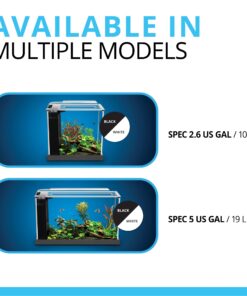 Fluval SPEC Freshwater Aquarium Kit, Aquarium with LED Lighting and 3-Stage Filtration, 2.6 Gallon, Black, Large Breeds 2.6 Gal. 39 71mxyAHTDxL 1