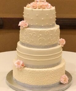 EBOOT 4 Row 10 Yard Acrylic Rhinestone Diamond Ribbon for Wedding Cakes, Birthday Decorations, Baby Shower Events and Arts and Crafts Projects (Silver) Silver 35 71mz1qcyQXL