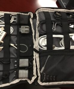 BUBM Double Layer Electronics Organizer/Travel Gadget Bag For Cables,Memory Cards,Flash Hard Drive and More,Fit For iPad Or Tablet(Up To 9.7")--Large, Black Large,2-layer 32 71mzU7kVZOL