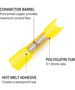 Wirefy 180 PCS Heat Shrink Butt Connectors Kit - Marine Grade Wire Butt Splice Connectors - Electrical, Waterproof - 22-10 AWG Butt Connector Kit - 22-10 AWG 15 71mzUp1wY7L
