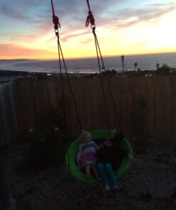 Swinging Monkey Products Giant 40" Saucer Tree Swing, 900D Oxford Fabric, Steel Frame, Simple Installation, Nest Swing (Green) 31 71mzcUBKwPL