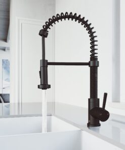 VIGO VG02001MB 19" H Edison Single-Handle with Pull-Down Sprayer Kitchen Faucet in Matte Black 25 71n IdvCW2L