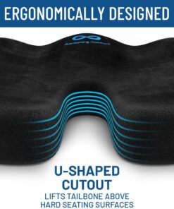 Everlasting Comfort Seat Cushion for Lower Back Pain Relief - Enhances Posture & Support, Provides All-Day Comfort - Non-Slip Tailbone Pain Relief Cushion - Multi-Use Car, Gaming, Office Chair Cushion Black (Flagship Cushion) The Original Memory Foam 25 71n0F0RaOeL