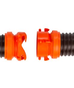 Camco 20' (39741) RhinoFLEX 20-Foot RV Sewer Hose Kit, Swivel Transparent Elbow with 4-in-1 Dump Station Fitting-Storage Caps Included , Black , Brown 20ft Sewer Hose Kit Standard Packaging 11 71n0MZYWQDL
