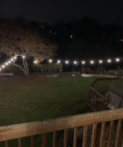 Brightech Ambience Pro - Waterproof LED Outdoor String Lights - Hanging, Dimmable Vintage Edison Bulbs - 48 Ft Commercial Grade Patio Lights, Christmas Cafe Ambience in Your Backyard, 2W 15 Bulbs (2700k) Soft White 48 Feet 50 71n0Ou WyjL