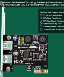 FebSmart 2-Ports Superspeed 5Gbps USB 3.0 PCI Express Expansion Card for Windows, MAC OS X and Linux Desktop PCs, Built in Self-Powered Technology, No Need Additional Power Supply (FS-U2S-Pro) FS-U2S-Pro 21 71n10MqRSnL