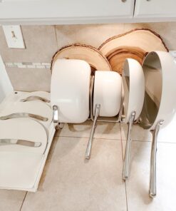 Caraway Nonstick Ceramic Cookware Set (12 Piece) Pots, Pans, 3 Lids and Kitchen Storage - Non Toxic, PTFE & PFOA Free - Oven Safe & Compatible with All Stovetops (Gas, Electric & Induction) - Cream 38 71n12i61V1L