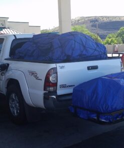 Grizzly Gear Automotive Large Bungee Cargo Net w 16 Durable Hooks - 7" Mesh Elastic Stretches to 7.5' x 5' - Compatible w All Pickup Truck Beds & Trailers - Heavy Duty, Weatherproof -Storage Made Easy Black 27 71n1WBea0L