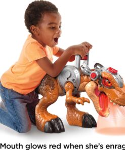 Alternative view of Fisher-Price Imaginext Jurassic World T. rex Dinosaur Toy with Owen Grady Figure, Light-Up Eyes & Chomping Action for Ages 3+ Years, 7-Piece Set (Amazon Exclusive)