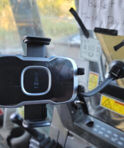 1Zero Solid Car Truck Phone Mount Holder with 14-Inch Gooseneck Long Arm, Windshield Window Mobile Holders w/Industrial-Strength Suction Cup, Anti-Shake Stabilizer Compatible All Cell Phones iPhone Black Mirror Surface with Silver Ring 36 71n2L8LrrdL