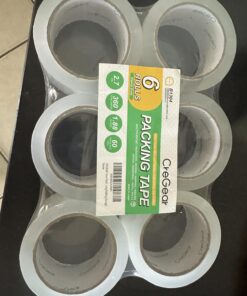 CREGEAR Heavy Duty Packing Tape 6 Rolls, 2.7 mil, 1.88 inch x 60 Yards, Total 360 Yards, Ultra Strong, Refills for Packaging Mailing Moving Storage and Shipping, Clear, 3" Core 38 71n2PNYL4GL